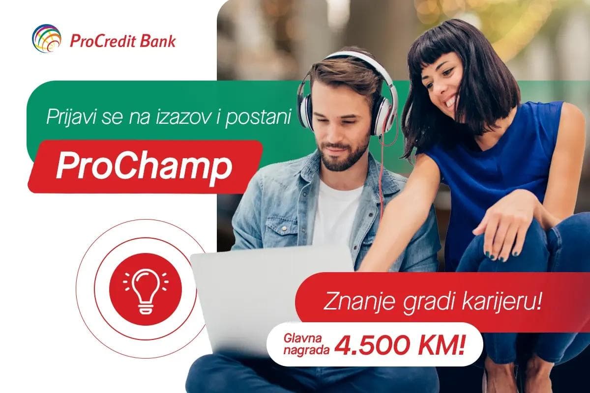 ProChamp 2.0: ProCredit Bank okuplja mlade talente, nagrada 4.500 KM